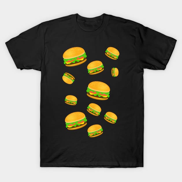 Cool and fun yummy burger pattern T-Shirt by PLdesign